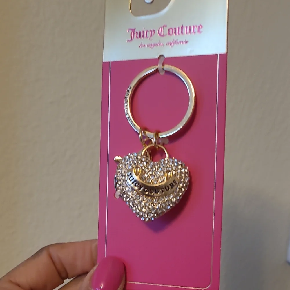 Juicy Couture Sparkling Gold Heart Keychain
